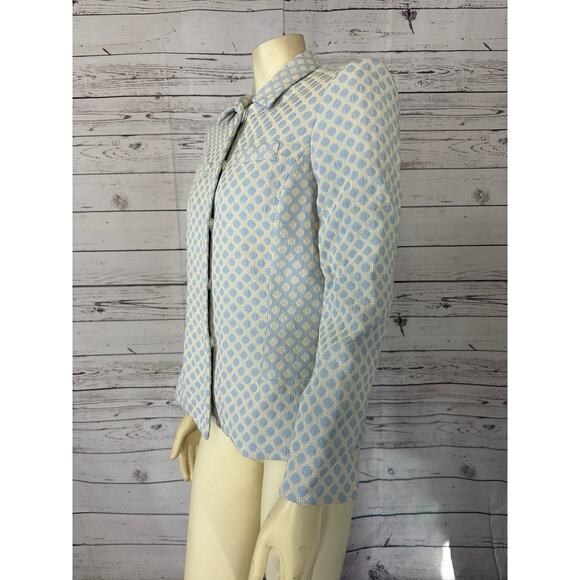 Brooks Brothers Blazer Blue/ Cream Diamond design size 12 - Picture 4 of 12